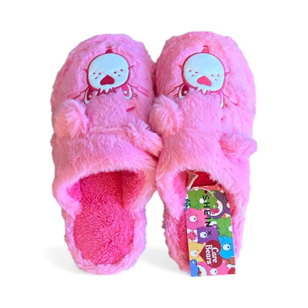 SHEIN Pink Fuzzy Slippers